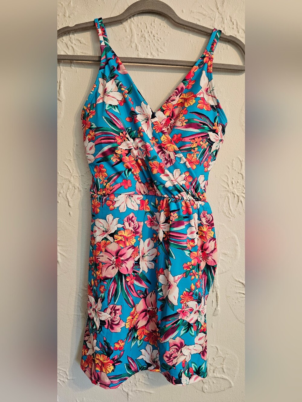 Women's Floral Swimsuit Dress Size S Lands End
